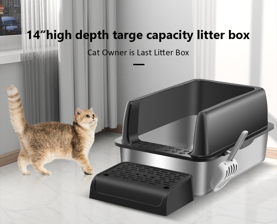 20 sets Enclosed Stainless Steel Cat Litter Box with Lid size 23.5" X 15.6" X 13"(accept customize)