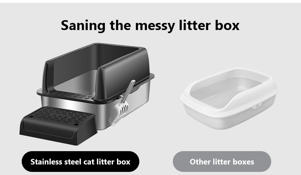 20 sets Enclosed Stainless Steel Cat Litter Box with Lid size 23.5" X 15.6" X 13"(accept customize)