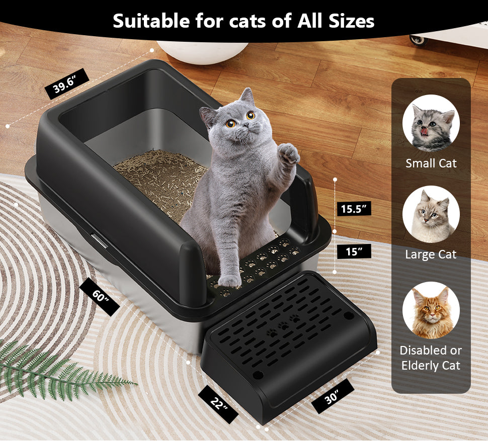 20 sets Enclosed Stainless Steel Cat Litter Box with Lid size 23.5" X 15.6" X 13"(accept customize)