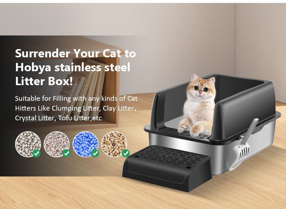 20 sets Enclosed Stainless Steel Cat Litter Box with Lid size 23.5" X 15.6" X 13"(accept customize)