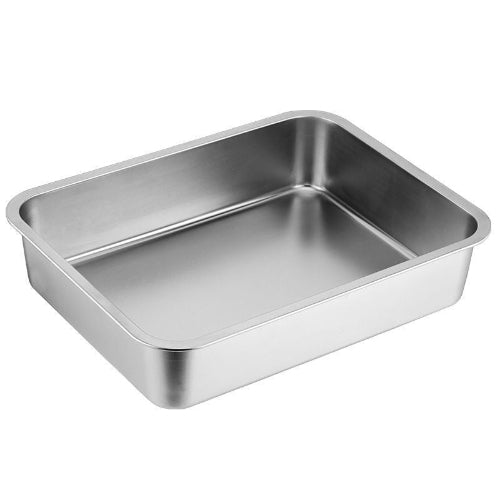 1pc Stainless Steel Cat Litter Box, 23.6"x15.8"x6"(Height) without handle